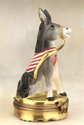 Picture of Limoges Donkey with Flag on Back Box