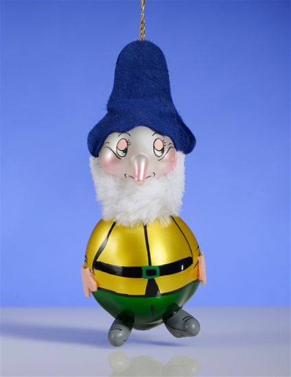 Picture of De Carlini Dworf with Blue Hat Christmas Ornament