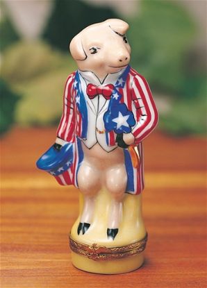 Picture of Limoges 4th of July Pig Box