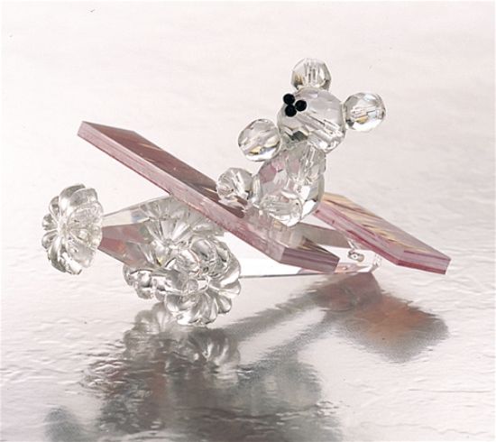 Picture of Finest Austrian Crystal Teddy on Airplane Figurine 