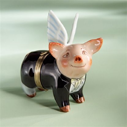Picture of Limoges Pig Groom with Wings Box