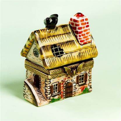 Picture of Limoges House with Black Bird Box