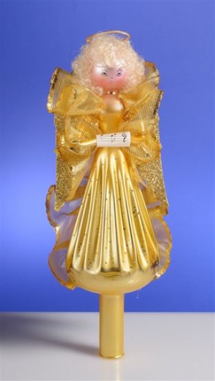Picture of De Carlini Angel in Gold Tree Top Christmas Ornament