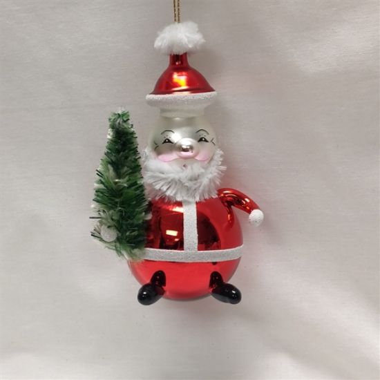 Picture of De Carlini Santa with Tree Christmas Ornament