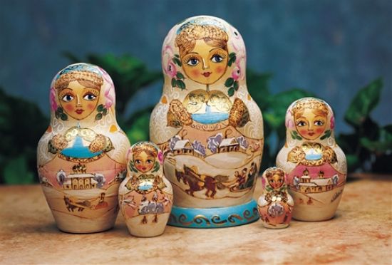 Picture of Russian Winter Troyka at Market Matryoshka Doll