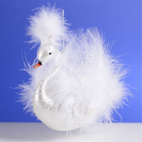 Picture of De Carlini White Swan Christmas Ornament