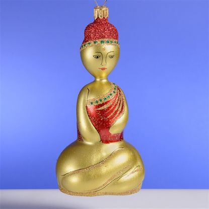 Picture of De Carlini Buddha in Gold and Red Christmas Ornament
