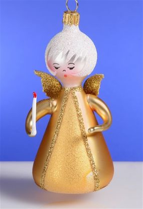 Picture of De Carlini Angel in Gold with Candle Ornament