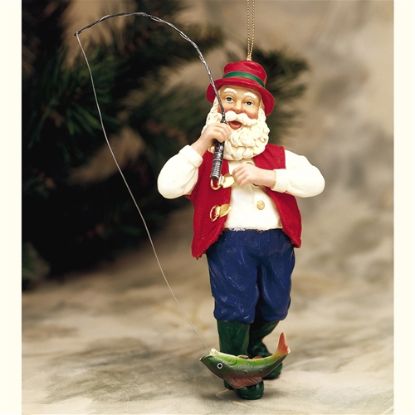 Picture of Santa Fisherman Christmas Ornament