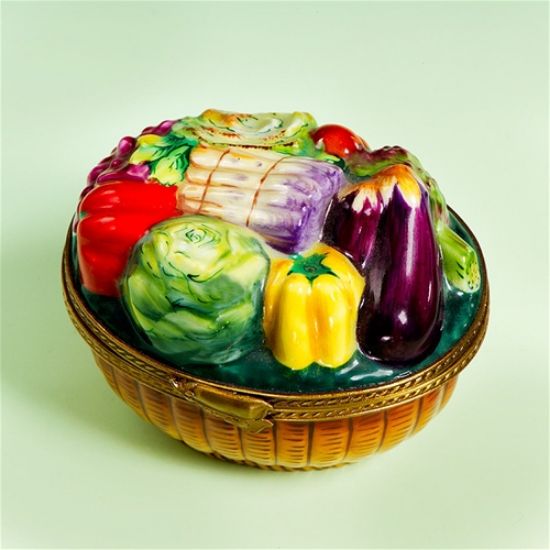 Picture of Limoges Vegetables Wicker Basket Box