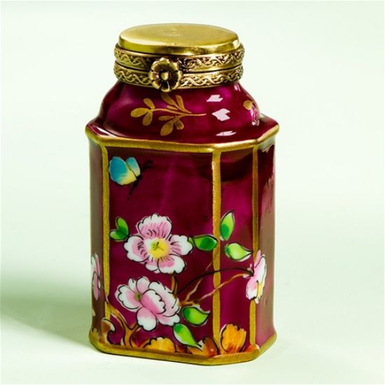 Picture of Limoges Elegant Tea Jar with Flowers Box