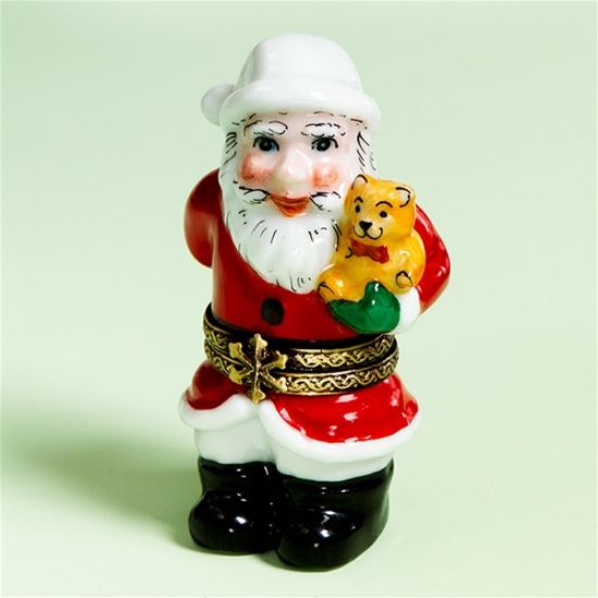 Picture of Limoges Santa with Teddy Box