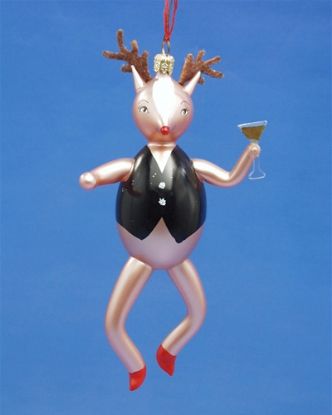 Picture of De Carlini Reindeer Toast Ornament
