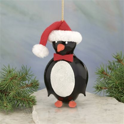 Picture of De Carlini Santa Penguin Italian Ornament