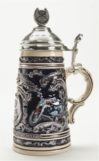 Picture of Harley Davidson 105 Years  Ltd Ed German Beerstein with Pewter Lid