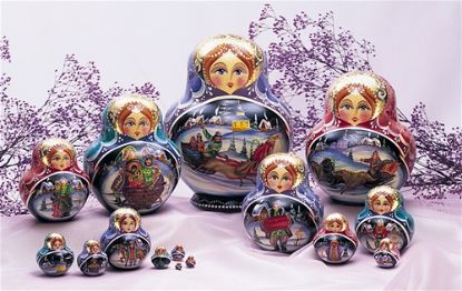 Picture of Russian  Winter Troyka Matryoshka