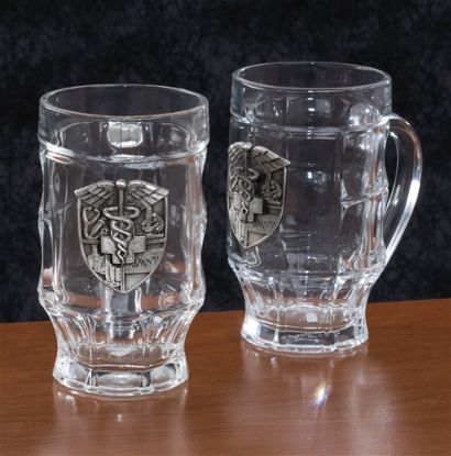 Picture of Medicine Glass Mug with Pewter Crest. Each 