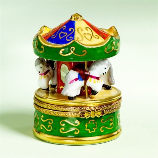 Picture of Limoges Green Carousel with Horses Box 