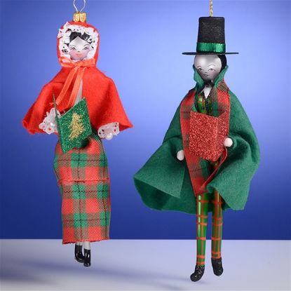 Picture of De Carlini Caroler Woman and Man Ornaments