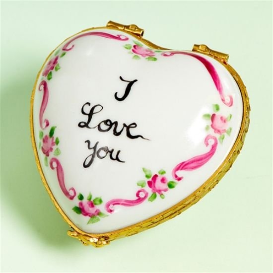 Picture of Limoges I Love You Heart with Pink Ribbon Box