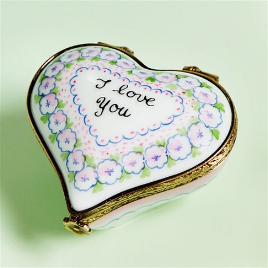 Picture of Limoges I Love You Heart with Little Flowers Box