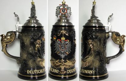Picture of Deutschland Black Eagle Stein with Pewter Lid