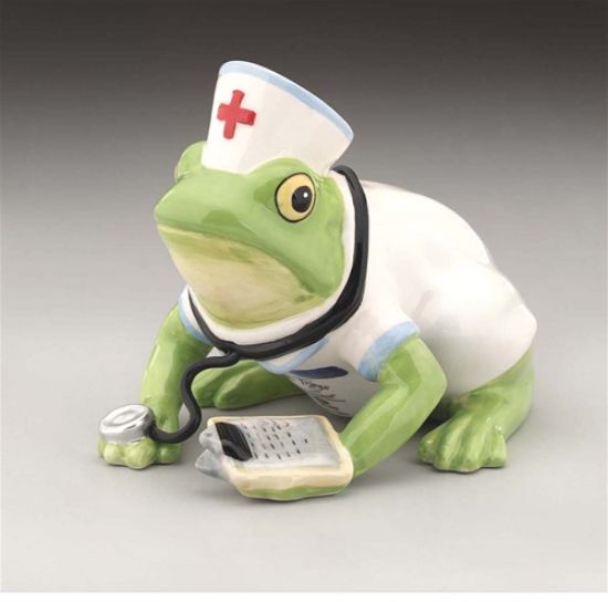 Picture of Nurse Frog Ceramic Figurine