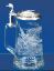 Picture of James Meger Etched Style  Glass Mallard Stein with Pewter Lid
