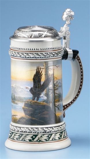 Picture of Eagle Wildlife Stein with Pewter Lid