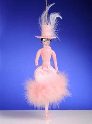 Picture of De Carlini Retro Fashion Lady in Pink  Ornament