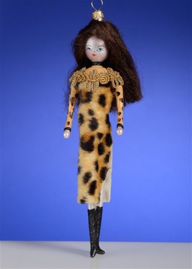 Picture of De Carlini Brunette in Leopardo Dress Ornament