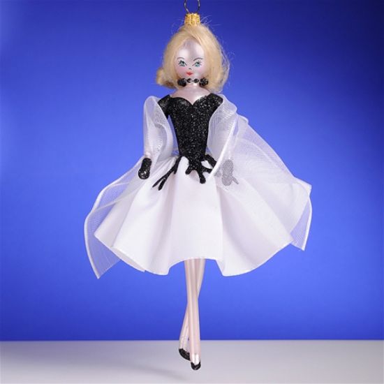 Picture of De Carlini Blonde in Black and White Elegant Dress Ornament