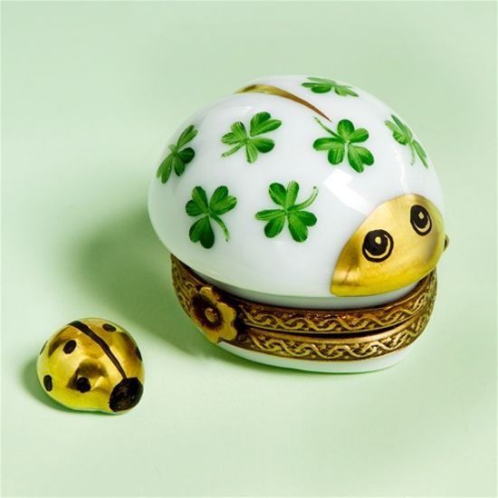Picture of Limoges St Patricks Day Irish Ladybug with Baby Box 
