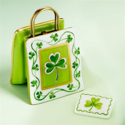 Picture of Limoges St Patrick' s Day Irish Shopping Bag with Clover Box
