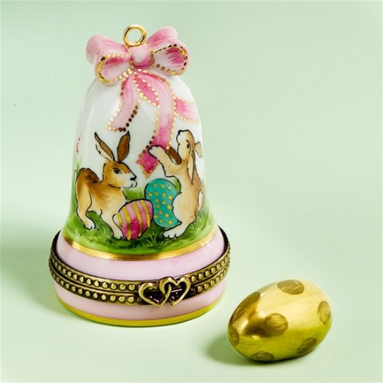 Picture of Limoges Easter Rabbits Bell with  Egg Box