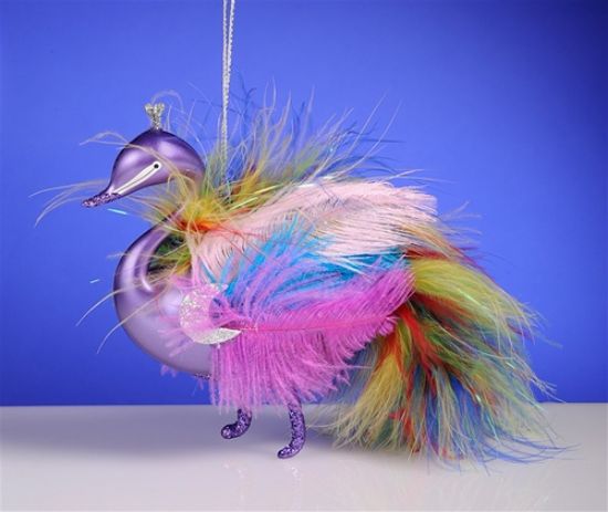 Picture of De Carlini Purple Peacock  Ornament