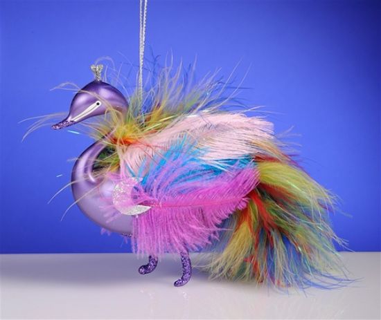 Picture of De Carlini Purple Peacok  Ornament
