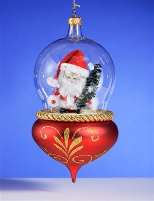 Picture of De Carlini Santa with Tree in Red Globe Ornament