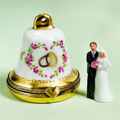 Picture of Limoges Wedding Bell with Couple Box