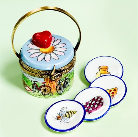Picture of Limoges Summer Basket with Bikes and Ladybug Box