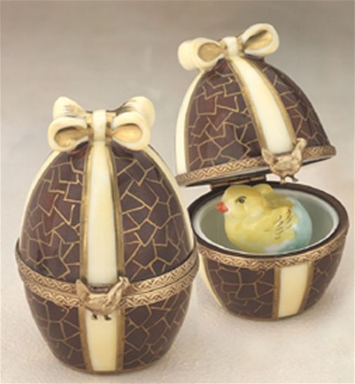 Picture of Limoges Easter  Chocolate Egg with Chicken Inside Box, Each.