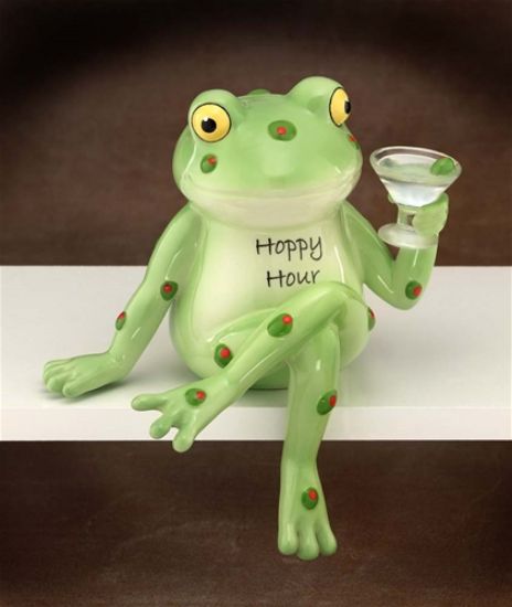 Picture of Hoppy Hour Frog Ceramic Statuette Figurine