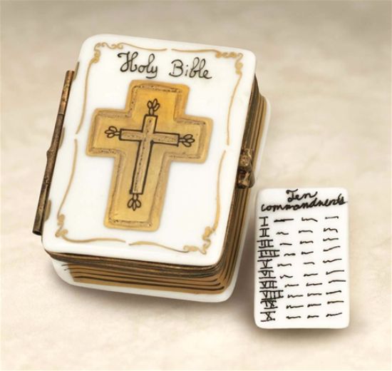 Picture of Limoges Bible Box with Ten Commandments 