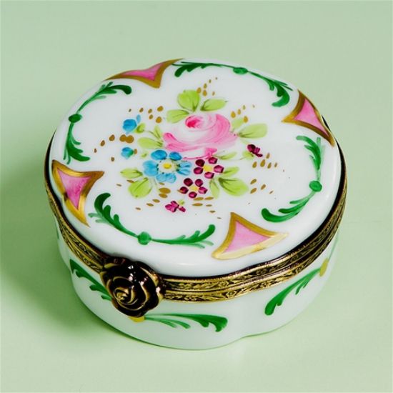 Picture of Limoges Roses and Flowers Round Box 