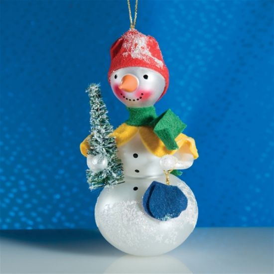 Picture of De Carlini Snowman with Tree Christmas Ornament