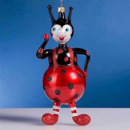 Picture of De Carlini Ladybug Thinking Christmas Ornament