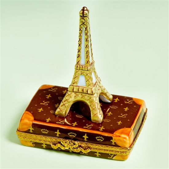Picture of Limoges Eiffel Tower on Elegant Suitcase Box