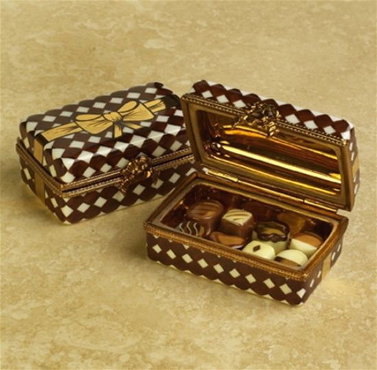 Picture of Limoges Fine Chocolates Brown and Gold Box, Each 