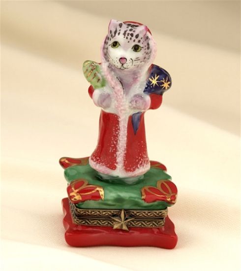 Picture of Limoges Mrs Santa Christmas Cat Box