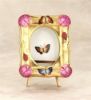 Picture of Limoges Pink Butterfly Frame on Gold with  Easel Box